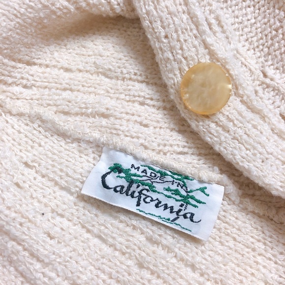 Vintage Cream Poncho Fringe Cardigan - Picture 7 of 7